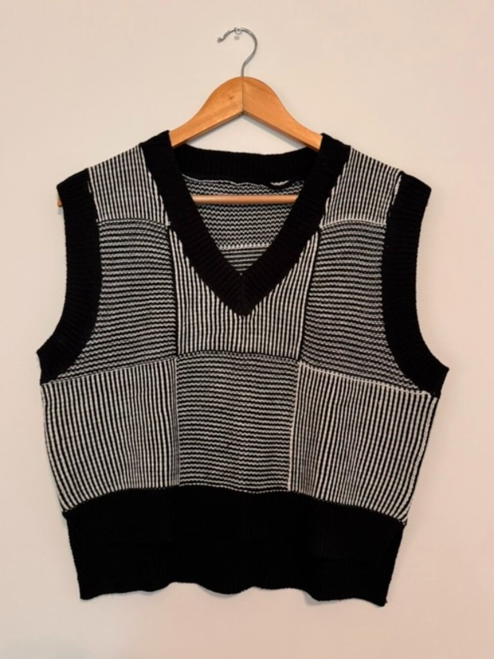 Black and white sweater vest